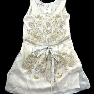 Chelsea and Violet White and Gold Sleeveless Dress